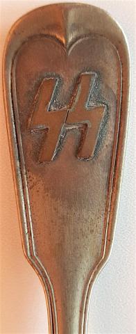 WW2 GERMAN NAZI RARE WAFFEN SS SILVERWARE FORK WITH SS RUNES