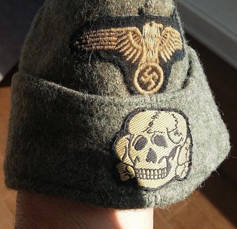 WW2 GERMAN NAZI RARE WAFFEN SS TOTENKOPF M43 OVERSEAS CAP