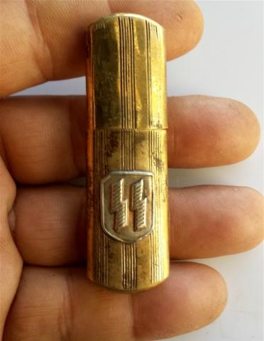 WW2 GERMAN NAZI RARE WAFFEN SS TOTENKOPF STANDARTE GOLD LIGHTER