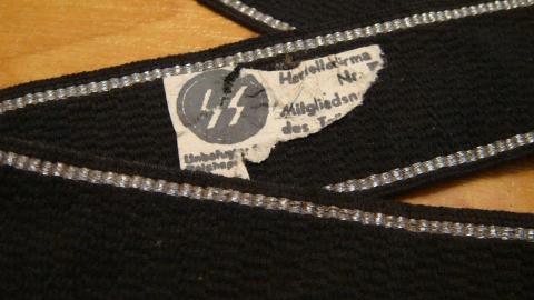 WW2 GERMAN NAZI RARE WAFFEN SS TOTENKOPF TUNIC REMOVED RZM SKULL CUFFTITLE WITH RZM TAG PARTIALLY REMAIN