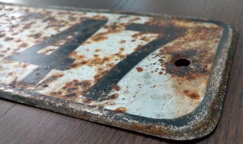 WW2 GERMAN NAZI RARE WAFFEN SS TROOPS TRUCK LICENCE PLATE TOTENKOPF DIVISION EAST FRONT SOVIETS BATTLE RELIC FOUND