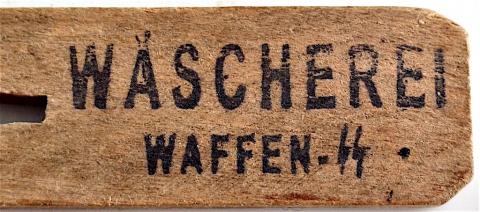 WW2 GERMAN NAZI RARE WAFFEN SS WOODEN CLOTHE PIN STAMPED