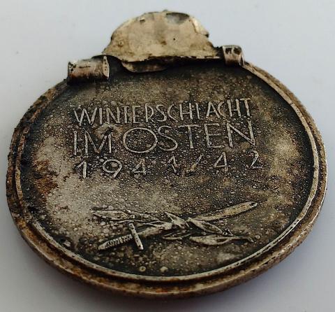 WW2 GERMAN NAZI RELIC FOUND EAST FRONT MEDAL AWARD BATTLE AGAINS'T RUSSIA - SOVIETS "Ostmedaille"