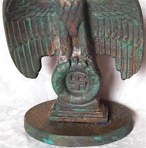 WW2 GERMAN NAZI RELIC FOUND MASSIVE DESKTOP NSDAP EAGLE WITH SWASTIKA