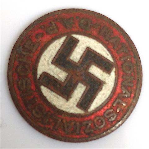 WW2 GERMAN NAZI RELIC FOUND NSDAP MEMBERSHIP PIN GES GESCH