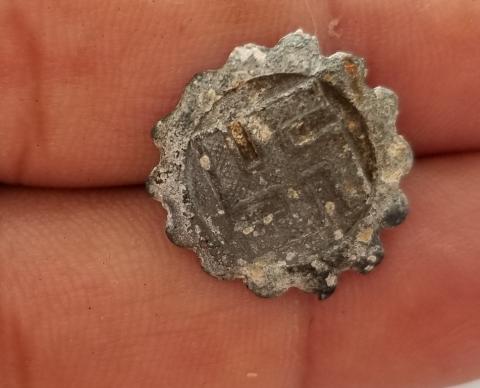 WW2 GERMAN NAZI RELIC FOUND RAD SWASTIKA PIN NO HOLDER