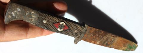 WW2 GERMAN NAZI RELIC FOUND RZM MAKER HITLER YOUTH KNIFE HITLERJUGEND HJ