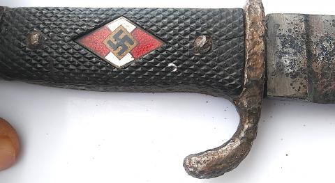 WW2 GERMAN NAZI RELIC FOUND TRANSITIONAL HITLER YOUTH BLADE SIGNED HONOUR KNIFE HITLERJUGEND