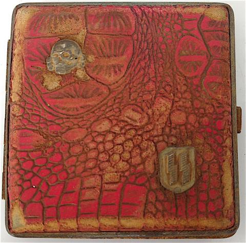 WW2 GERMAN NAZI RELIC FOUND WAFFEN SS TOTENKOPF SKULL CIGARETTE CASE KANTINE SOLDIER ITEM