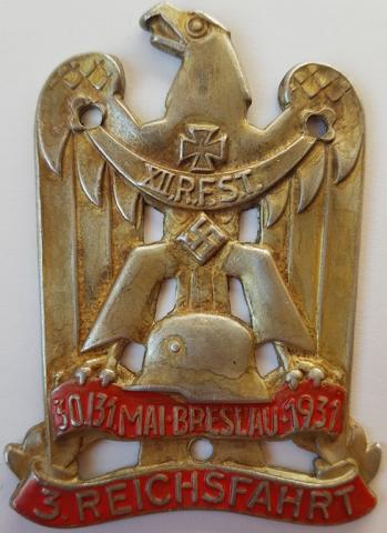 WW2 GERMAN NAZI R.F.S.T. Fest 30./31.Mai Breslau 1931Eagle Badge PIN