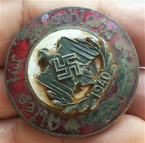 WW2 GERMAN NAZI SA SS ALLES FUR DEUTSCHLAND EMANEL PIN MARKED NSDAP 1930 ON THE BACK - RELIC FOUND
