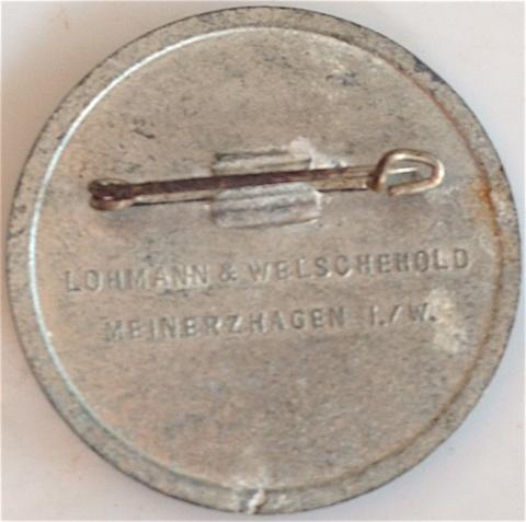 WW2 GERMAN NAZI TINY PIN A 1939 NSDAP III REICH PARTY DAY BADGE BY LOHMANN & WELSCHEHOLD