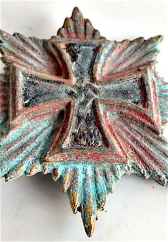 WW2 GERMAN NAZI ULTRA RARE STAR OF THE GRAND CROSS OF THE IRON CROSS NAZI EDITION BY GORING RELIC FOUND
