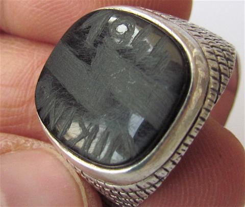 WW2 GERMAN NAZI UNIQUE 5th WAFFEN SS PANZER WIKING DIVISION TRENCHART SILVER RING 1944