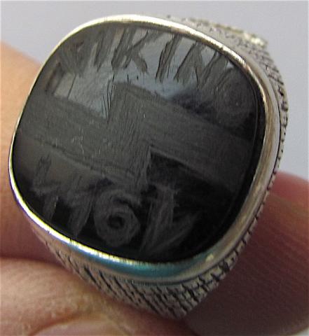WW2 GERMAN NAZI UNIQUE 5th WAFFEN SS PANZER WIKING DIVISION TRENCHART SILVER RING 1944