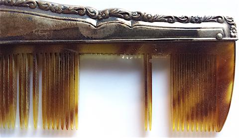 WW2 GERMAN NAZI UNIQUE EXTREMELY SPECIAL ADOLF HITLER OUTLINED BLOCK LETTER AH MONOGRAM SILVER VANITY COMB FOUND FROM ADOLF HITLER 'S EFFECTS IN HIS HOUSE IN BERGHOF