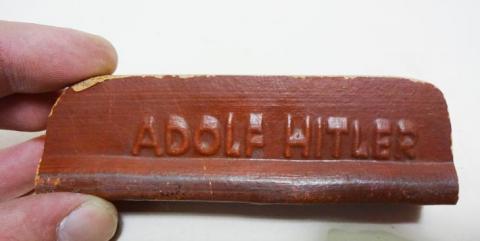 WW2 GERMAN NAZI UNIQUE PIECE OF WALL CERAMIC WITH THE NAME OF ADOLF HITLER ON IT, VET BRING BACK FROM THE HITLER HOUSE IN AUSTRIA Berghof - Kehlsteinhaus NID D'AIGLE