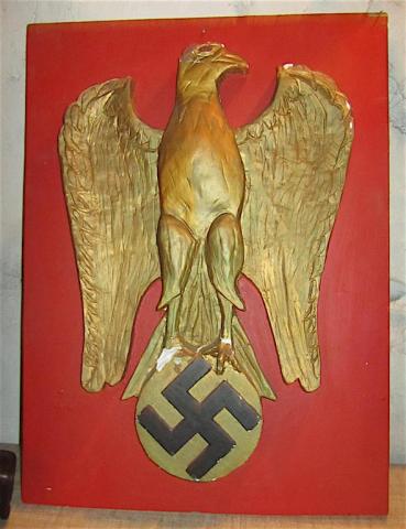 WW2 GERMAN NAZI UNIQUE RARE LARGE EAGLE REICH PLATE WITH SWASTIKA