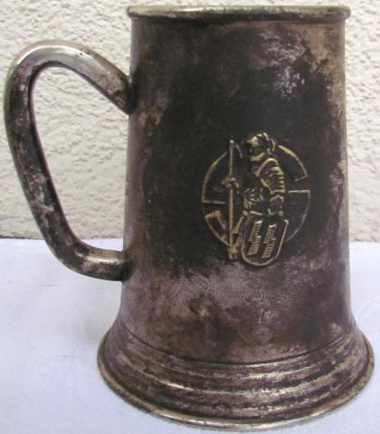 WW2 GERMAN NAZI UNIQUE RELIC FOUND WAFFEN SS TOTENKOPF WIKING BEER CUP