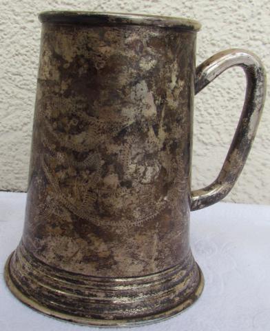 WW2 GERMAN NAZI UNIQUE RELIC FOUND WAFFEN SS TOTENKOPF WIKING BEER CUP