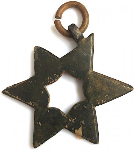 WW2 GERMAN NAZI UNIQUE STAR OF DAVID METAL PENDANT FOUND IN GHETTO AREA OF KRAKOW JEWISH BELONGINGS JUDE JUDEN JOOD JUIF JEW