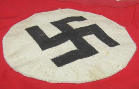 WW2 GERMAN NAZI VERY EARLY NSDAP ARMBAND THREE PIECES CONSTRUCTION WITH SWASTIKA