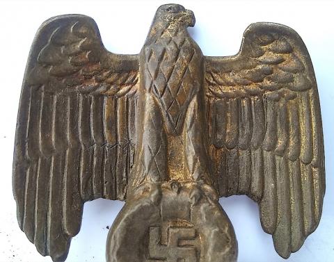 WW2 GERMAN NAZI VERY NICE NSDAP MASSIVE BRASS DESKTOP EAGLE