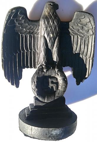 WW2 GERMAN NAZI VERY NICE NSDAP WOODEN DESKTOP EAGLE WITH SWASTIKA