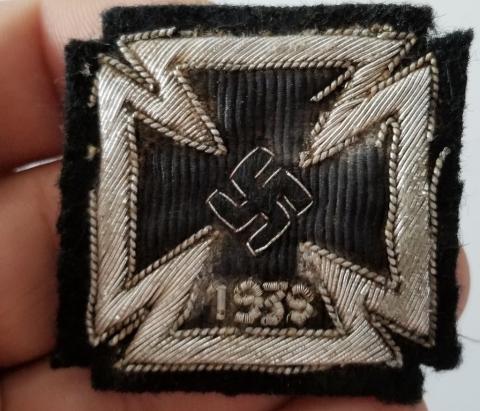 WW2 GERMAN NAZI VERY RARE 1ST CLASS IRON CROSS MEDAL AWARD IN CLOTHE VERSION