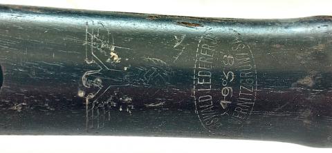 WW2 GERMAN NAZI VERY RARE CONCENTRATION CAMP DACHAU WAFFEN SS FLUTE WITH EAGLE AND SWASTIKA STAMP WOW!!