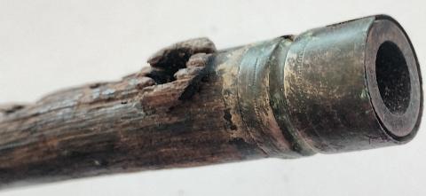 WW2 GERMAN NAZI VERY RARE CONCENTRATION CAMP DACHAU WAFFEN SS FLUTE WITH EAGLE AND SWASTIKA STAMP WOW!!