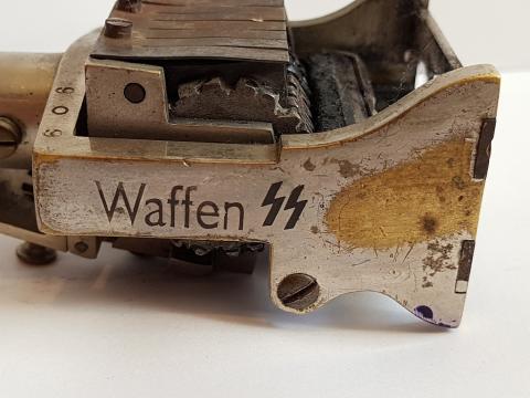 WW2 GERMAN NAZI VERY RARE CUSTOM DATE & NUMBERS WAFFEN SS STAMPER, MARKED