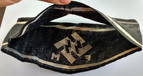 WW2 GERMAN NAZI VERY RARE FM - SS ARMBAND WITH RZM MAKER TAG - GIVEN TO THOSE WHO MADE SPECIAL $$ CONTRIBUTION TO THE WAFFEN SS