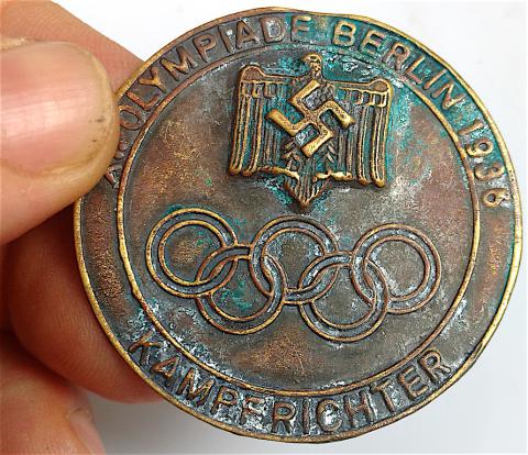WW2 GERMAN NAZI VERY RARE III REICH BERLIN OLYMPICS 1936 JUDGE BADGE PIN