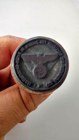 WW2 GERMAN NAZI VERY RARE ORIGINAL STAMPER WITH EAGLE + SWASTIKA