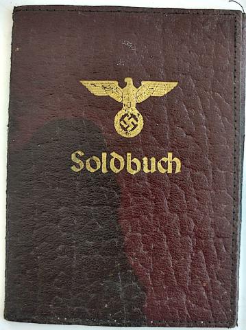 WW2 GERMAN NAZI VERY RARE WAFFEN SS OR WEHRMACHT SOLDBUCH COVER WEHRPASS ID TOTENKOPF