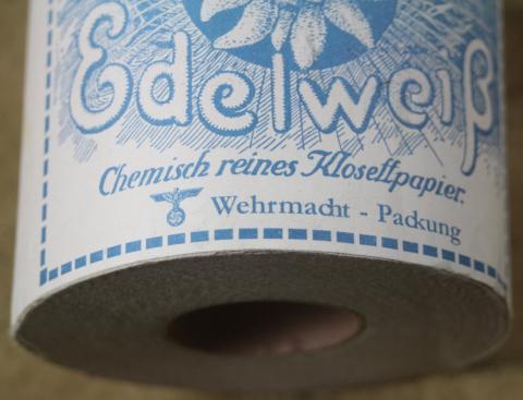 WW2 GERMAN NAZI VERY RARE WEHRMACHT MARKED TOILET PAPER - INSOLITE ITEM TO ANIMATE A DISCUSSION !! WW2 GERMAN NAZI VERY RARE WEHRMACHT MARKED TOILET PAPER - INSOLITE ITEM TO ANIMATE A DISCUSSION !!