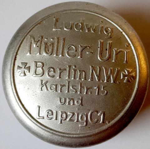 WW2 GERMAN NAZI VERY RARE WEHRMACHT - WAFFEN SS ARMY HEER FAKE EYE IN ORIGINAL CASE LUDWIG MULLER-URI BERLIN WITH IRON CROSS ON COVER