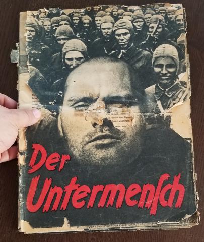 WW2 GERMAN NAZI VERY VERY RARE 1942 ANTI-SEMITIC ANTI JEWISH AND ANTI-RUSSIAN OVERSIZE NAZI PHOTO BOOK PUBLISHED BY ORDER OF REICHSFÜHRER WAFFEN SS HEINRICH HIMMLER - DER UNTERMENSCH