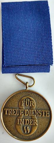 WW2 GERMAN NAZI WAFFEN SS 8 YEARS OF FAITHFULE SERVICES IN THE SS MEDAL AWARD WITH UNUSED RIBBON