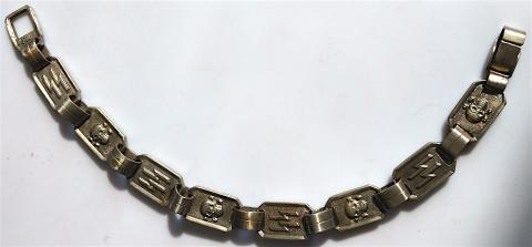WW2 GERMAN NAZI WAFFEN SS CUSTOM MADE BRACELET TRENCH ART MADE WITH SS DAGGER CHAINED CHAIN