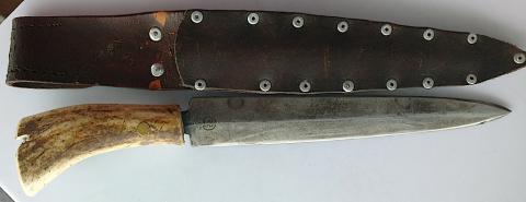 WW2 GERMAN NAZI WAFFEN SS HANDMADE CUSTOM DAGGER MADE AS TRENCH ART WITH RZM DAGGER BLADE