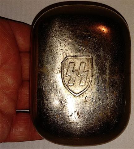 WW2 GERMAN NAZI WAFFEN SS METAL CASE BOX WITH SS RUNES AND EAGLE NAZI STAMP