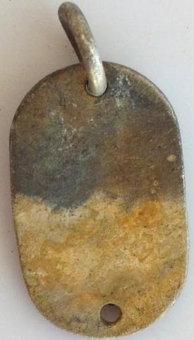 WW2 GERMAN NAZI WAFFEN SS METAL TAG WITH SS RUNES RELIC FOUND