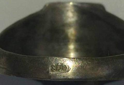 WW2 GERMAN NAZI WAFFEN SS OFFICER SILVER 800 (MARKED) RING WITH AMAZING OAKLEAVES