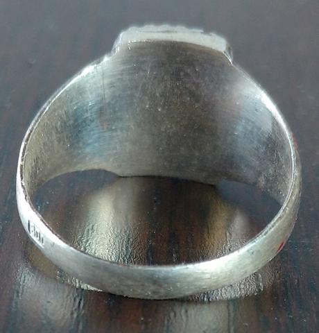 WW2 GERMAN NAZI WAFFEN SS OFFICER SILVER 800 (MARKED) RING WITH AMAZING OAKLEAVES