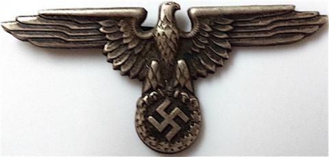 WW2 GERMAN NAZI WAFFEN SS OFFICER VISOR CAP EAGLE PIN INSIGNIA RZM MARKED