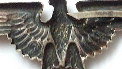 WW2 GERMAN NAZI WAFFEN SS OFFICER VISOR CAP EAGLE PIN INSIGNIA RZM MARKED