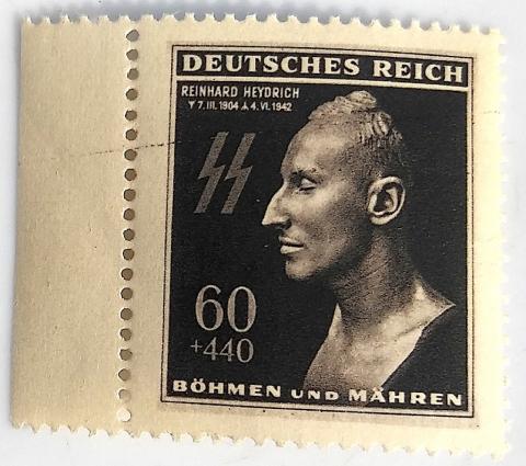 WW2 GERMAN NAZI WAFFEN SS REINHARD HEINRICH - the holocaust architect - ORIGINAL PERIOD OF THE THIRD REICH STAMP