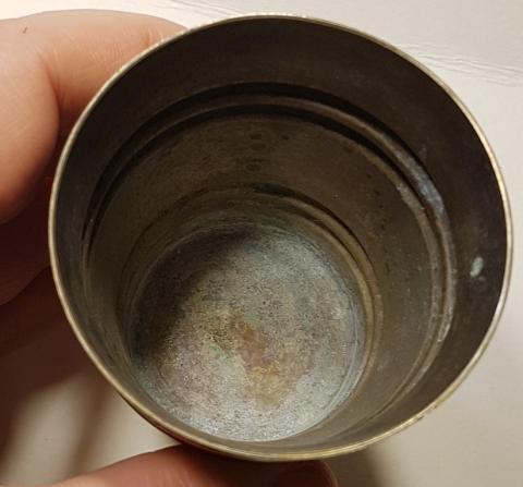 WW2 GERMAN NAZI WAFFEN SS RELIC FOUND SILVERWARE CUP WITH SS RUNES ENGRAVED WITH III REICH EAGLE